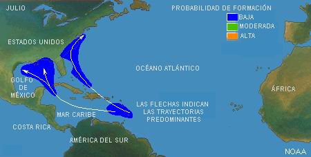 formación de huracanes en julio