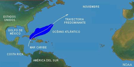Formación de huracanes en noviembre