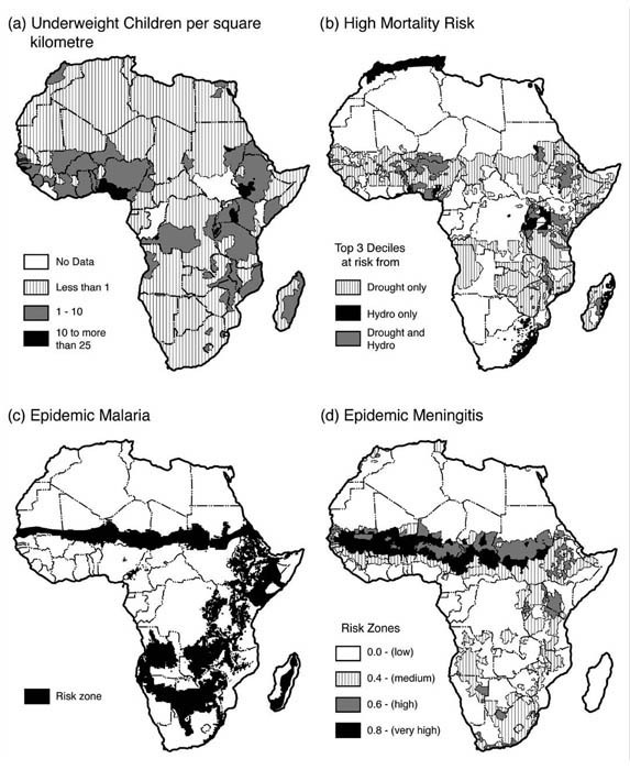 Áreas de África actualmente en riesgo 