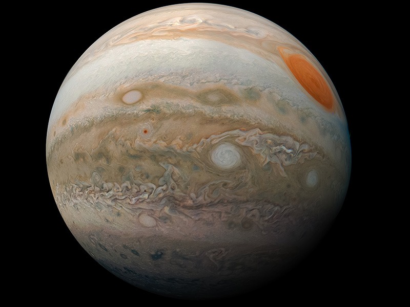 vista de Júpiter fue capturada por la nave espacial Juno de la NASA el 12 de febrero de 2019, 