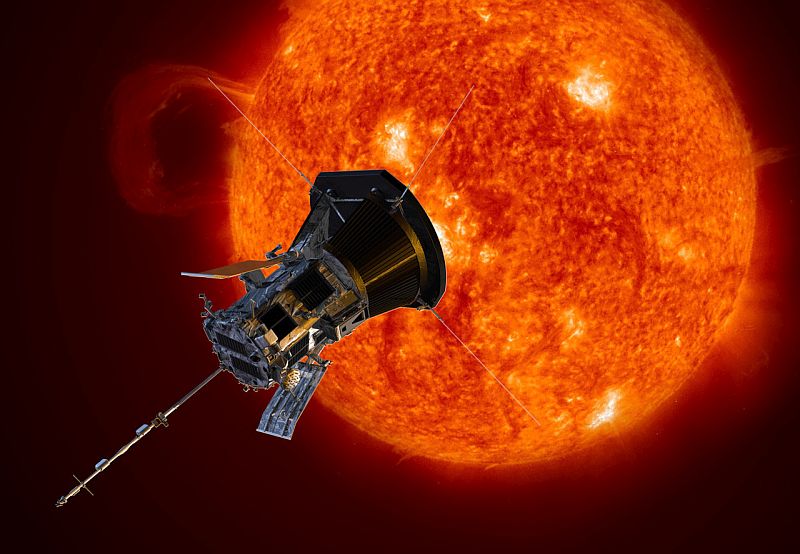 Concepción artística de la sonda solar Parker observando el Sol