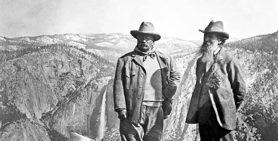 Teddy Roosevelt y John Muir en Yosemite. Library of Congress.