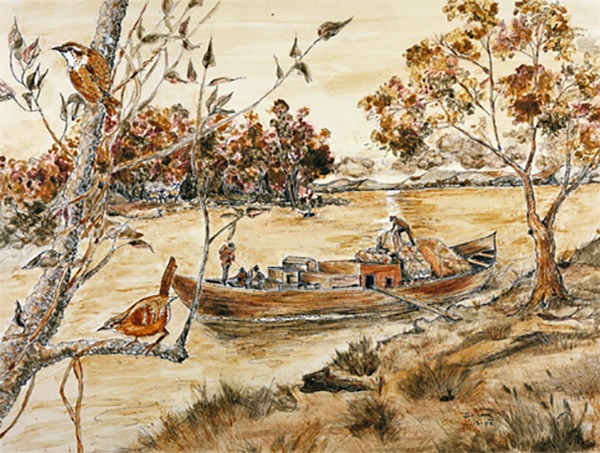 Along shores missouri river lewis clark soil paints